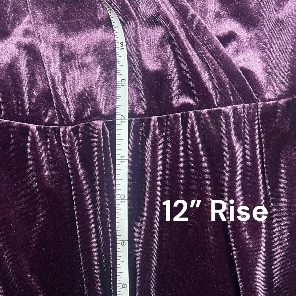 NEW Wild Fable Womens XS Purple Velvet Wide Leg Sleeveless Jumpsuit V Neck Retro - Picture 6 of 7